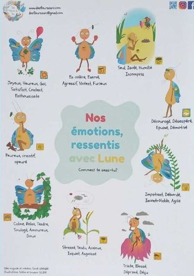 poster émotions enfants avec lune